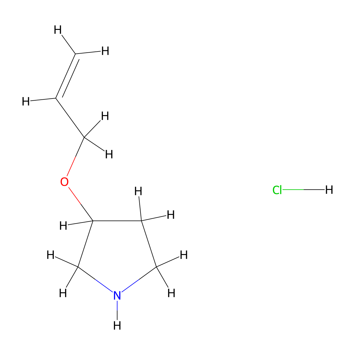 3-(Prop-2-en-1-yloxy)pyrrolidine hydrochloride molecular structure, CAS 1185299-07-3