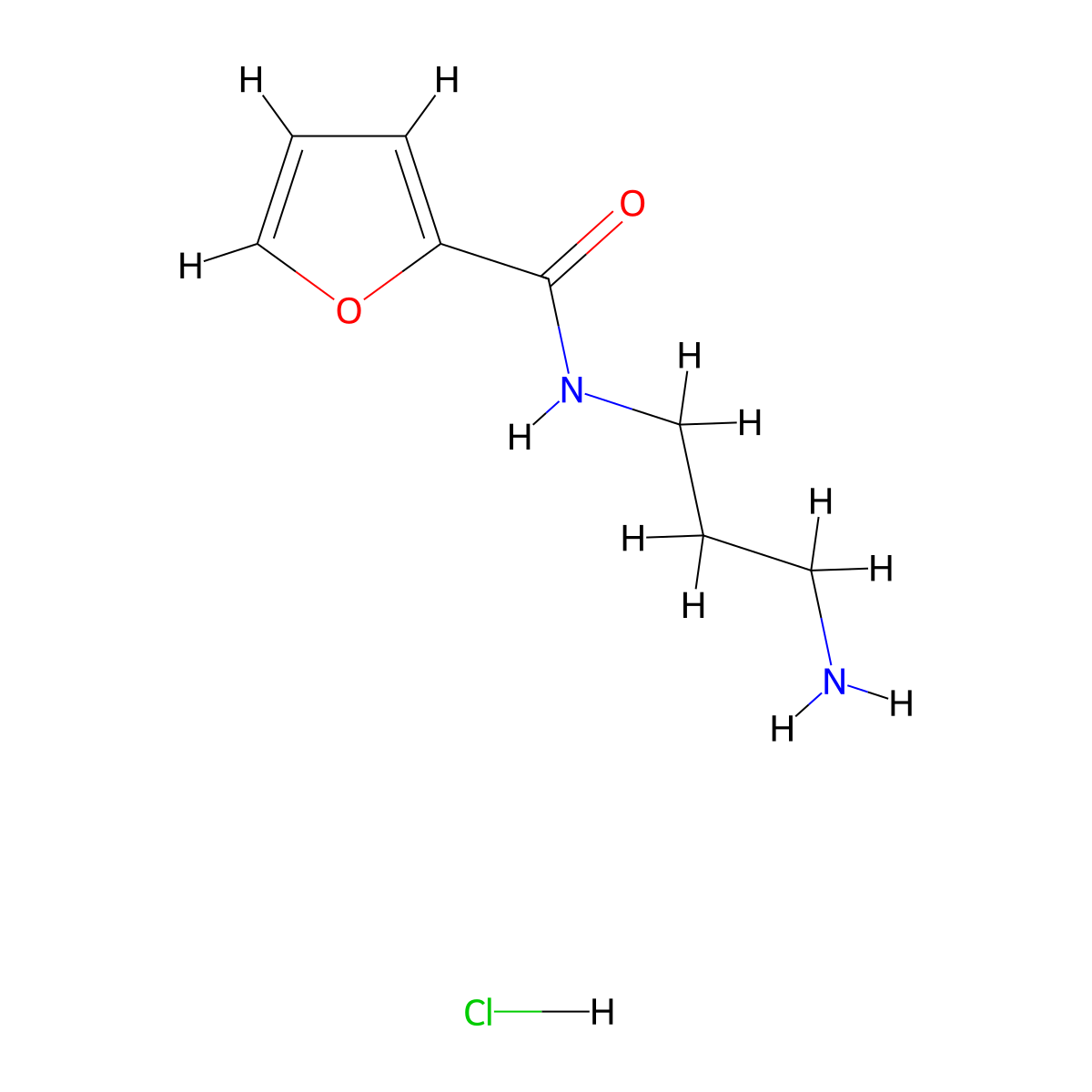 N-(3-aminopropyl)furan-2-carboxamide hydrochloride molecular structure, CAS 1185299-10-8