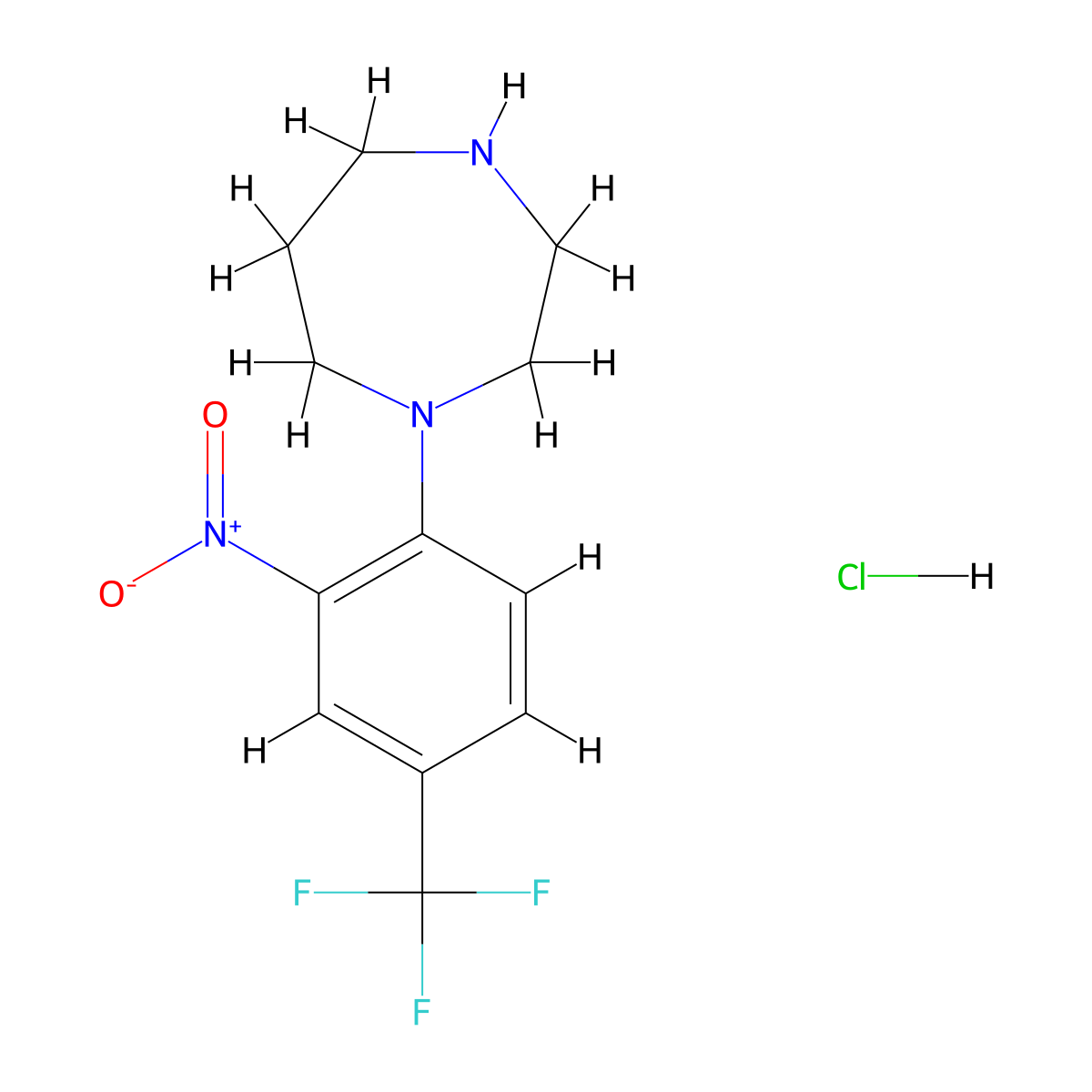 1-[2-Nitro-4-(trifluoromethyl)phenyl]homopiperazine hydrochloride molecular structure, CAS 1185299-12-0