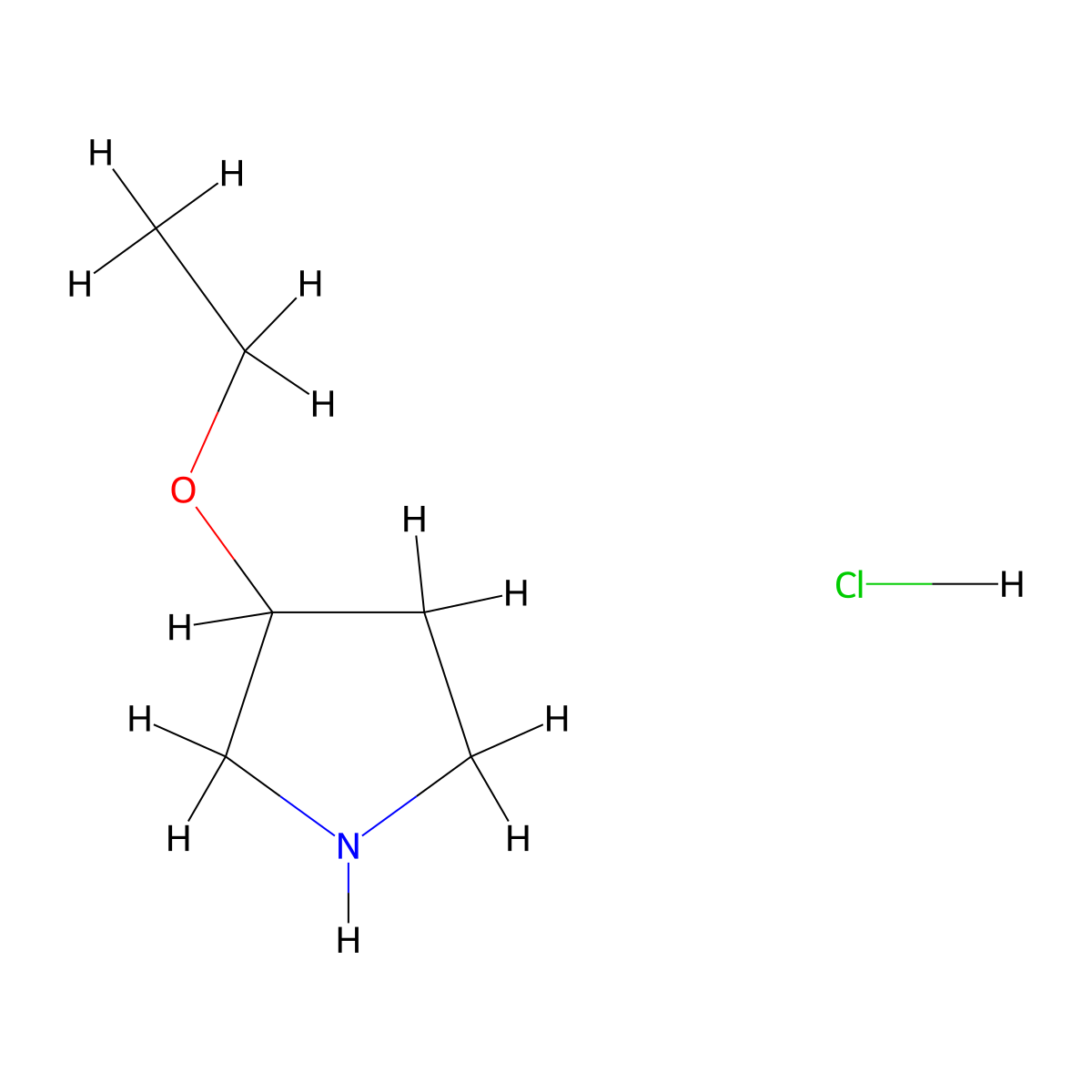 3-Ethoxypyrrolidine hydrochloride molecular structure, CAS 1185299-15-3