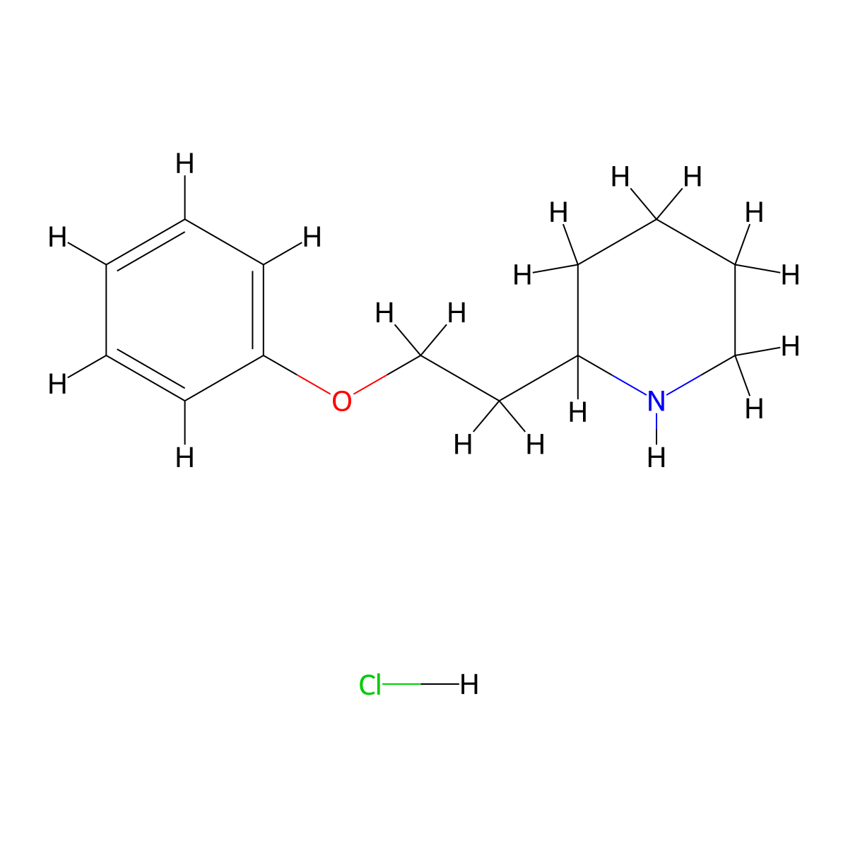 2-(2-Phenoxyethyl)piperidine hydrochloride molecular structure, CAS 1185299-16-4