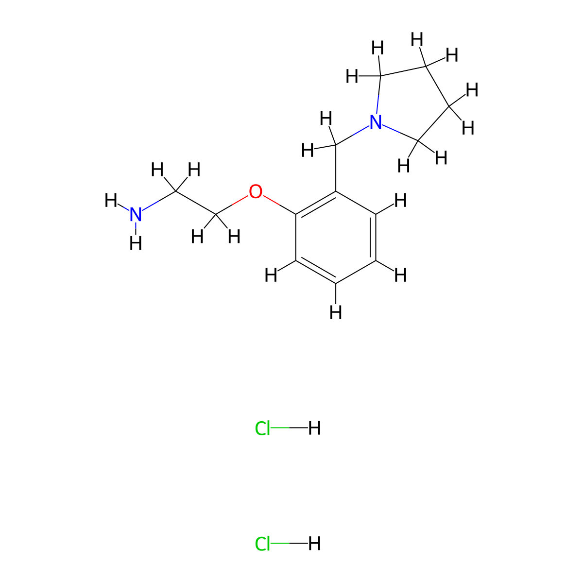 {2-[2-(Pyrrolidin-1-ylmethyl)phenoxy]ethyl}amine dihydrochloride molecular structure, CAS 1185299-17-5