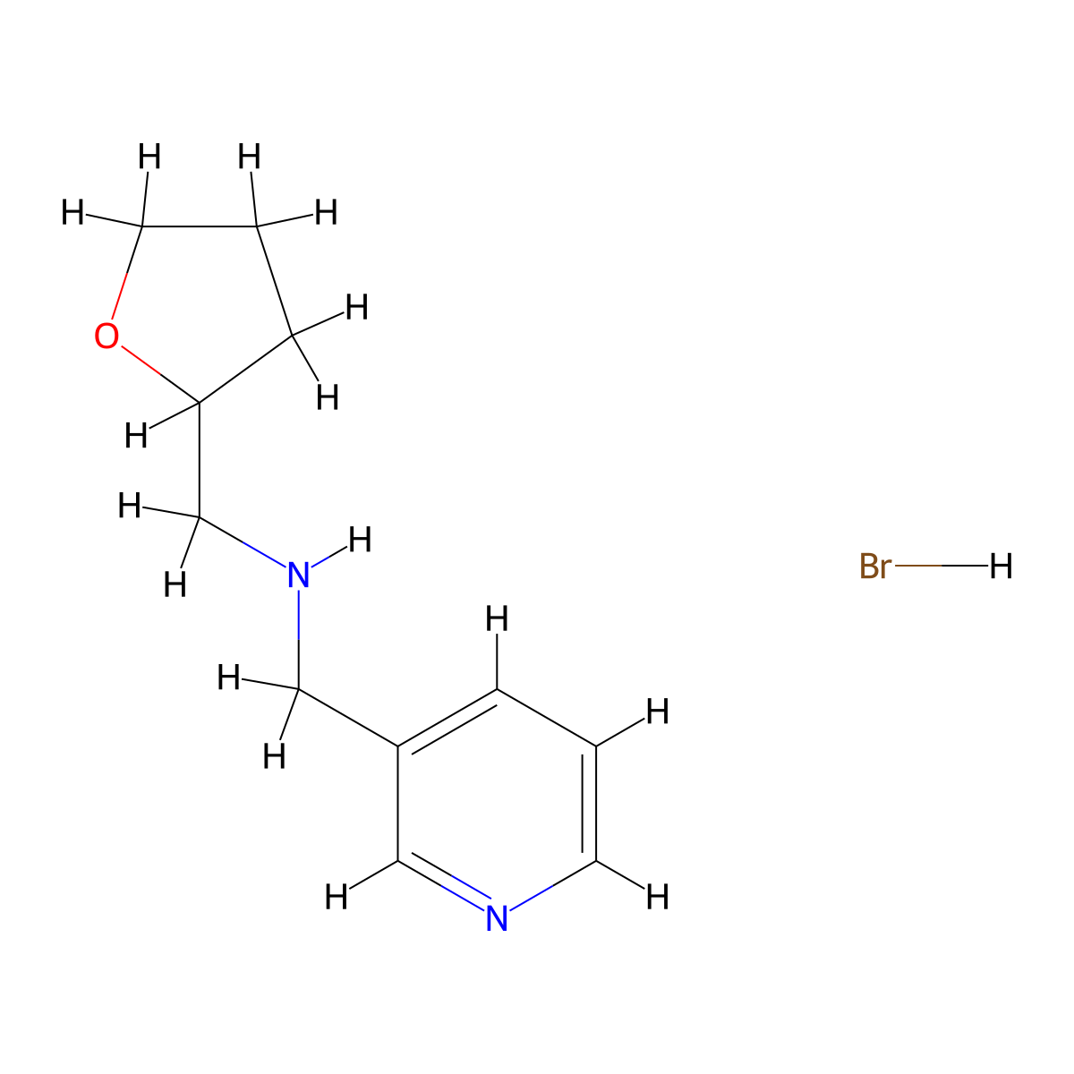 Pyridin-3-ylmethyl-(tetrahydro-furan-2-ylmethyl)-amine hydrobromide molecular structure, CAS 1185299-21-1