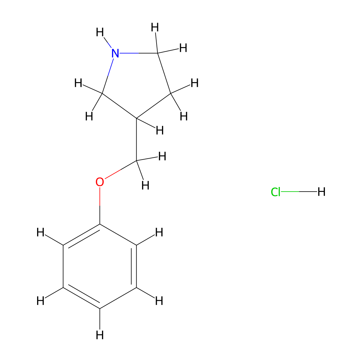 3-(Phenoxymethyl)pyrrolidine hydrochloride molecular structure, CAS 1185299-28-8
