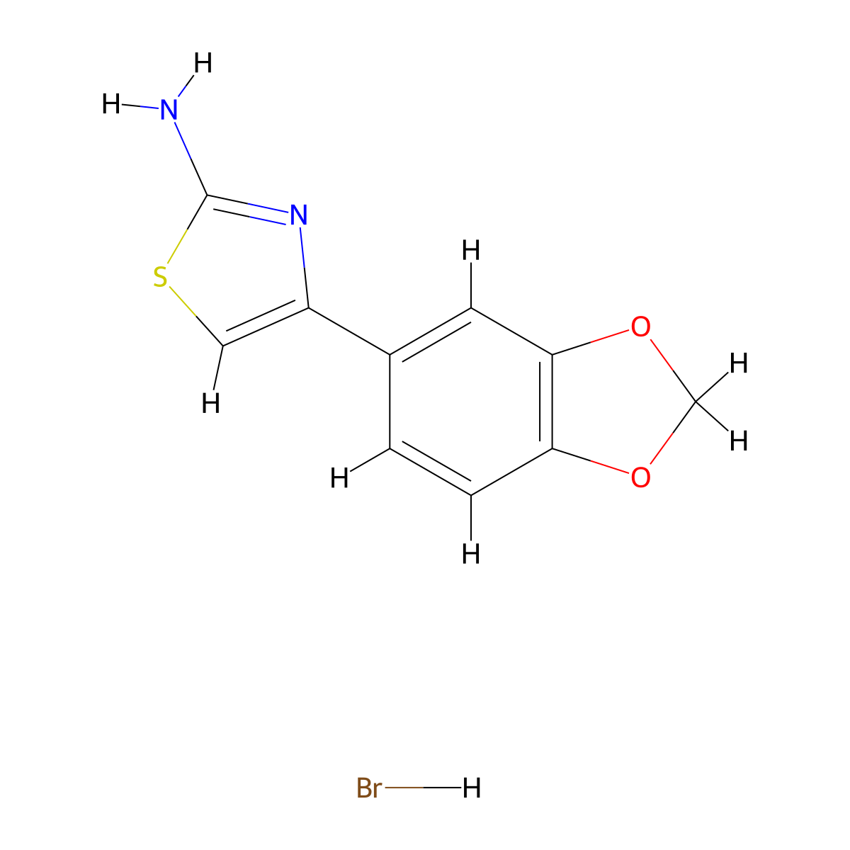 4-Benzo[1,3]dioxol-5-yl-thiazol-2-ylamine hydrobromide molecular structure, CAS 1185299-31-3