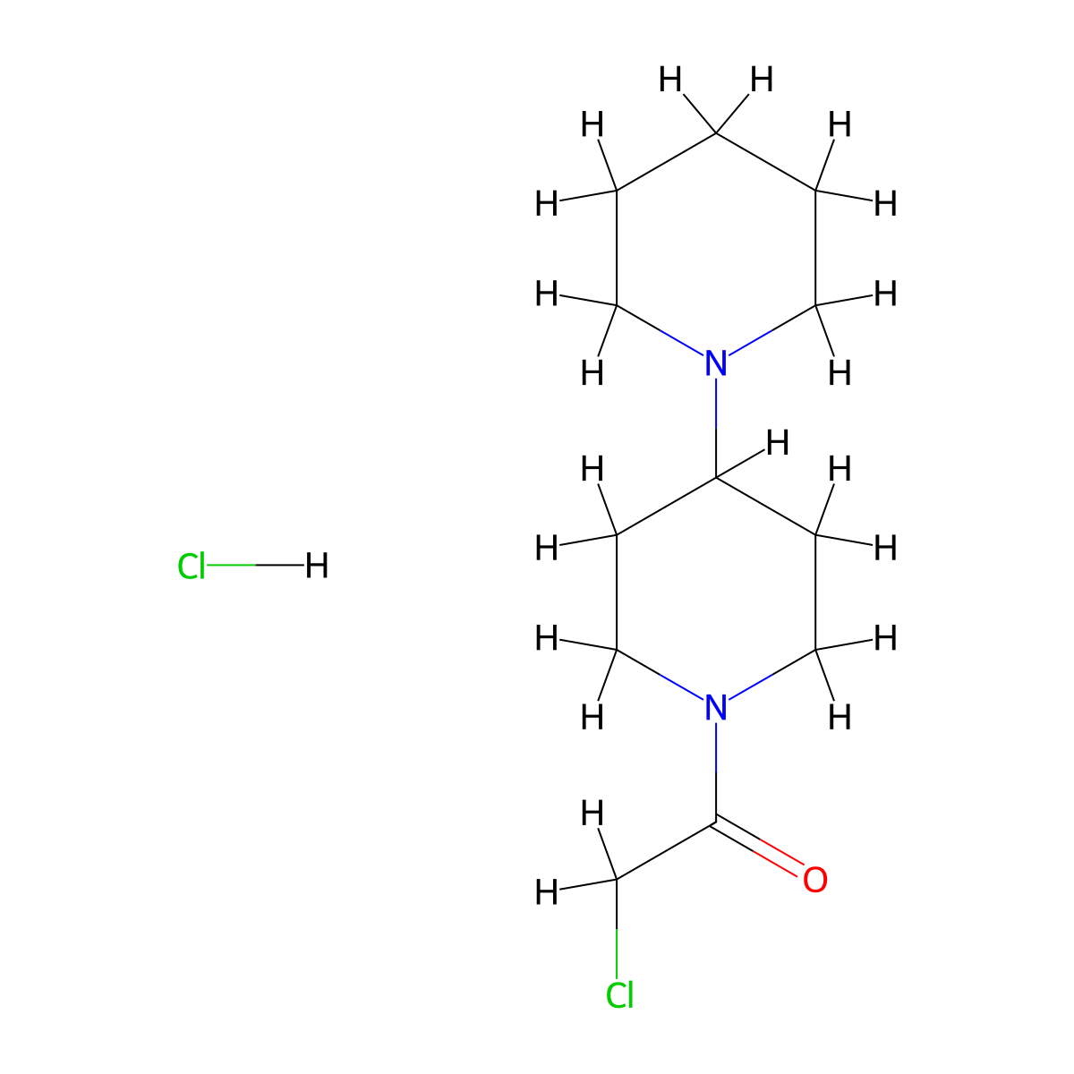 1-[1,4']Bipiperidinyl-1'-yl-2-chloro-ethanone hydrochloride molecular structure, CAS 1185299-34-6