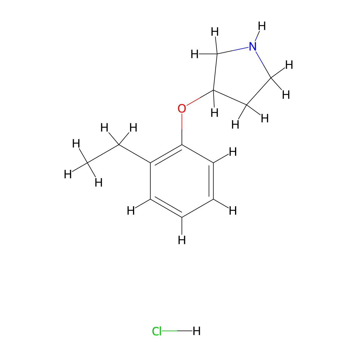 3-(2-Ethylphenoxy)pyrrolidine hydrochloride molecular structure, CAS 1185299-39-1