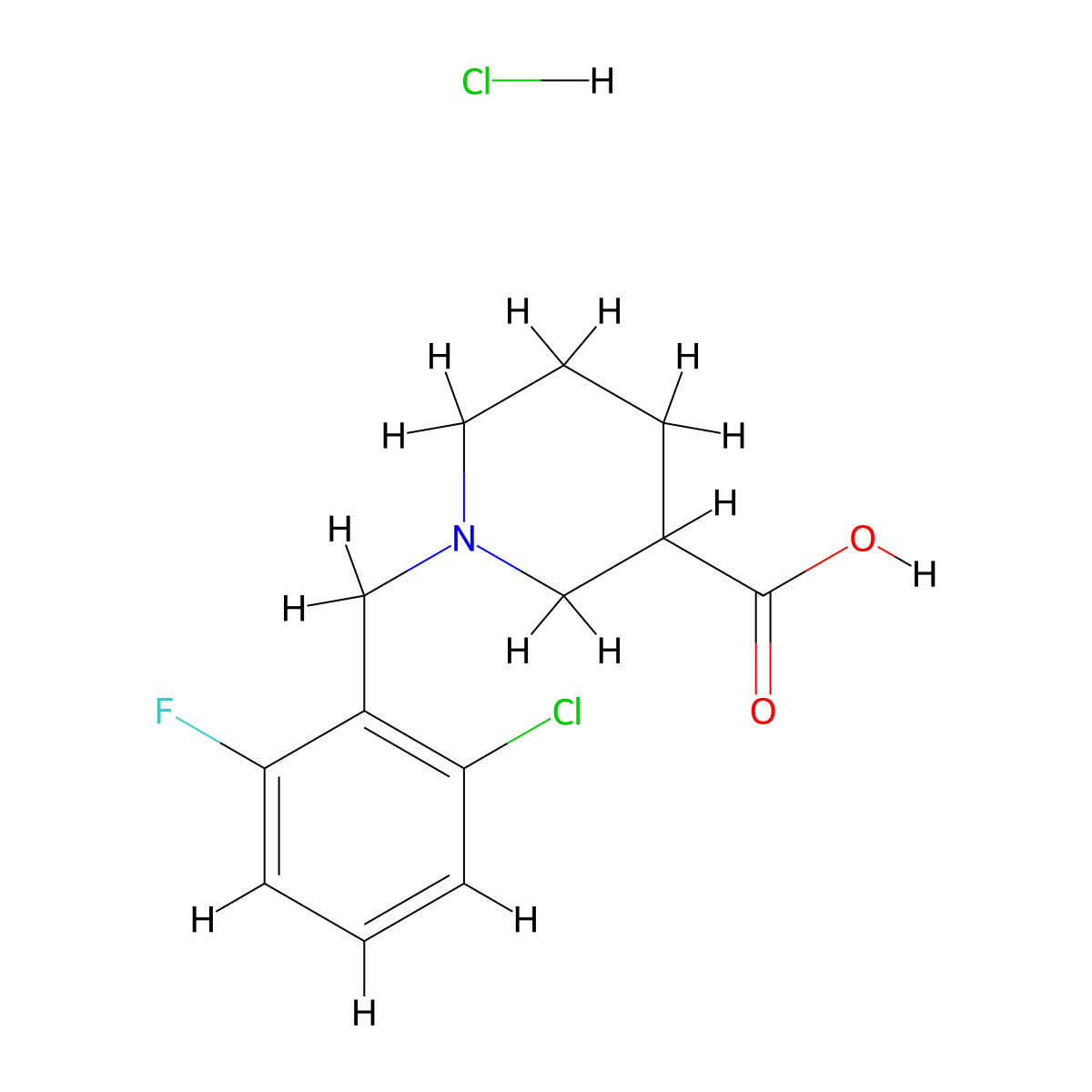 1-(2-Chloro-6-fluorobenzyl)piperidine-3-carboxylic acid hydrochloride molecular structure, CAS 1185299-43-7
