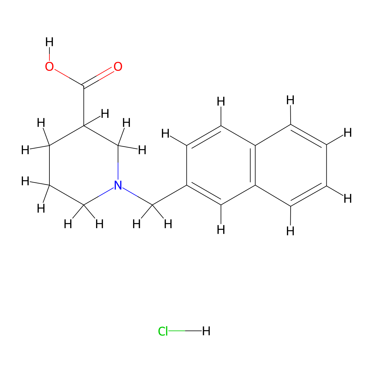 1-(2-Naphthylmethyl)piperidine-3-carboxylic acid hydrochloride molecular structure, CAS 1185299-51-7