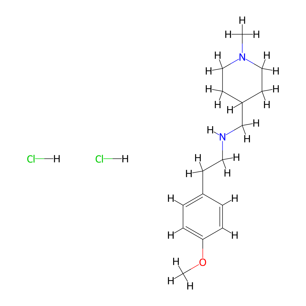 [2-(4-Methoxyphenyl)ethyl][(1-methylpiperidin-4-yl)methyl]amine dihydrochloride molecular structure, CAS 1185299-54-0