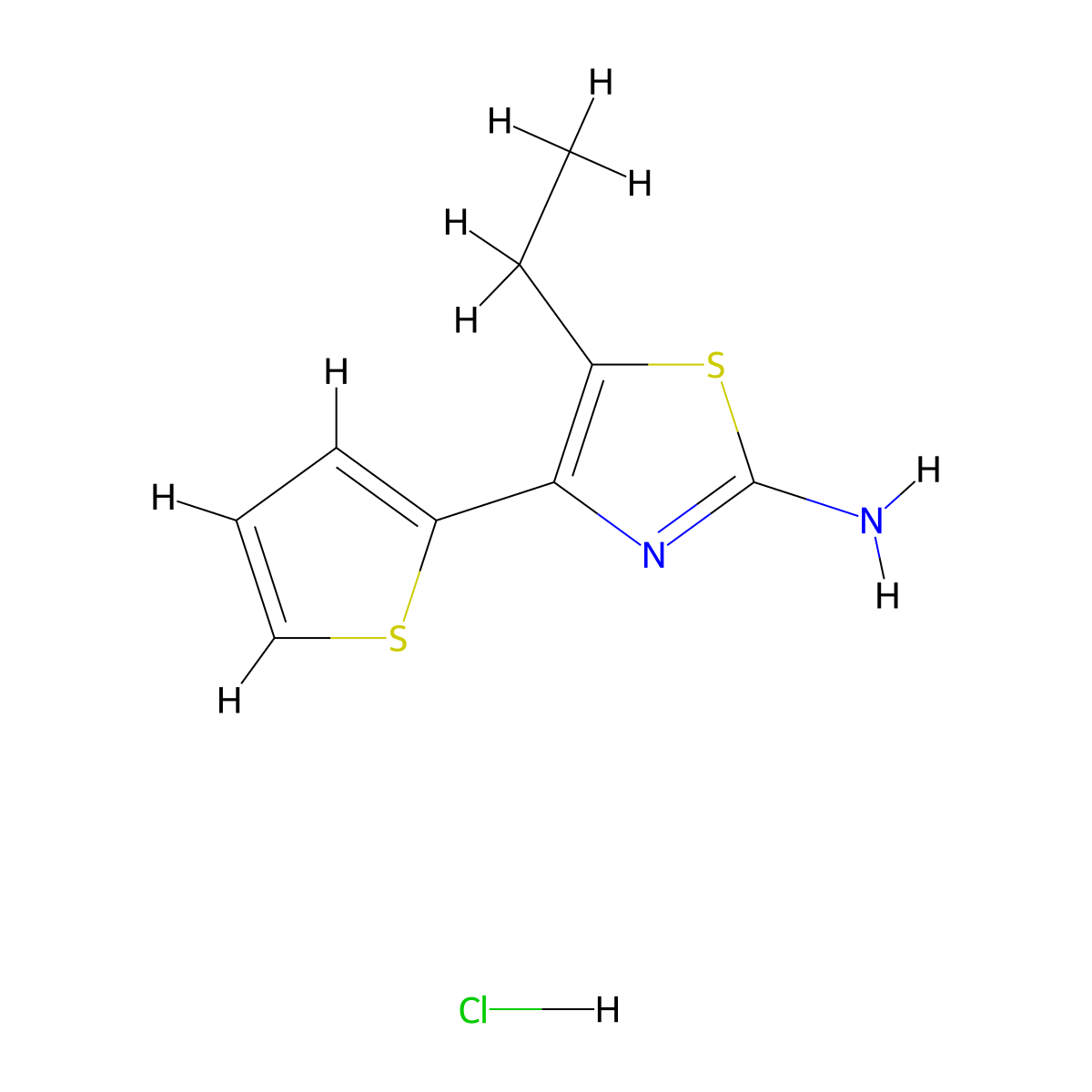 5-Ethyl-4-thiophen-2-yl-thiazol-2-ylamine hydrochloride molecular structure, CAS 1185299-56-2