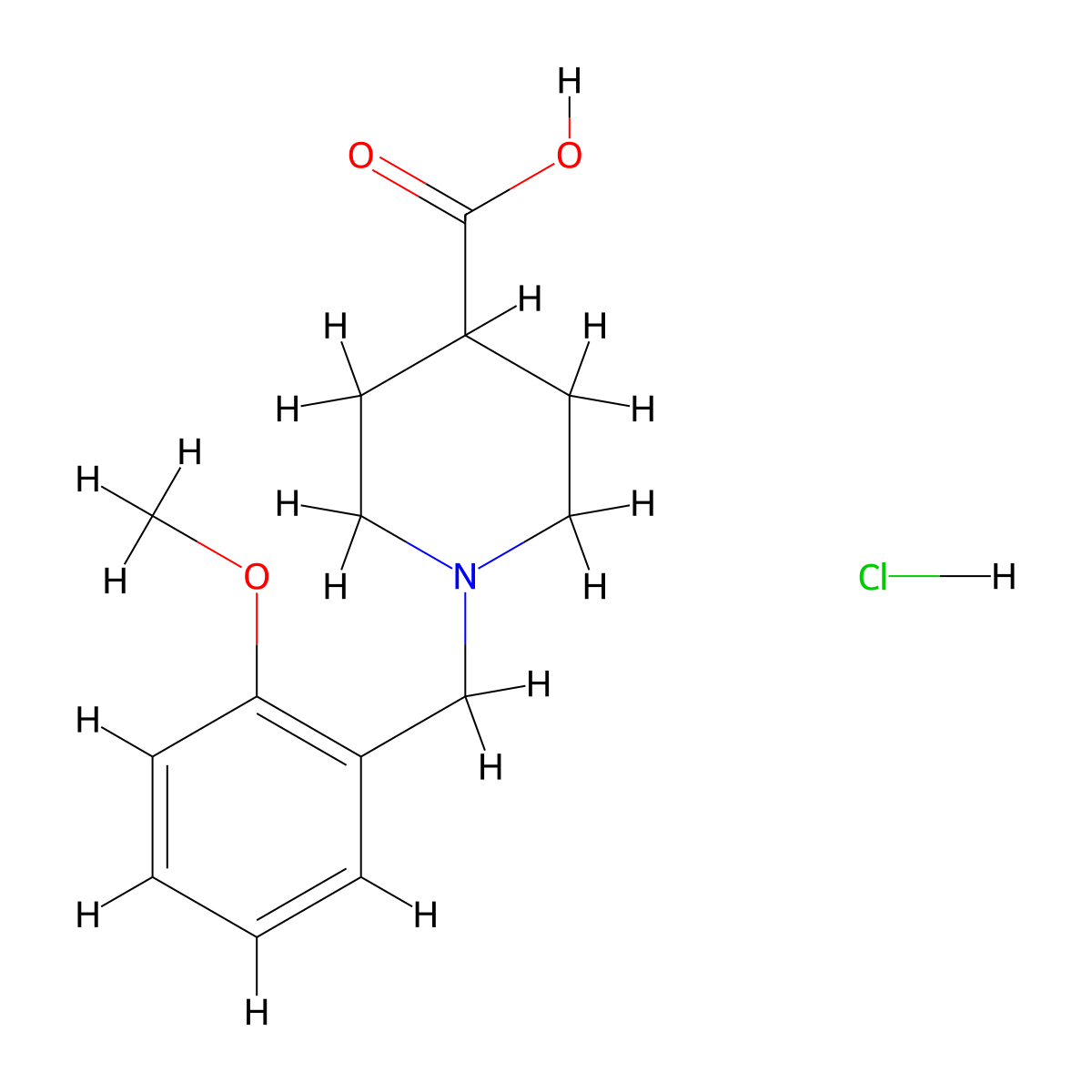 1-(2-Methoxybenzyl)piperidine-4-carboxylic acid hydrochloride molecular structure, CAS 1185299-57-3