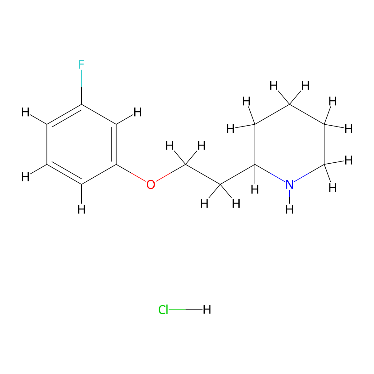 2-[2-(3-Fluorophenoxy)ethyl]piperidine hydrochloride molecular structure, CAS 1185299-58-4