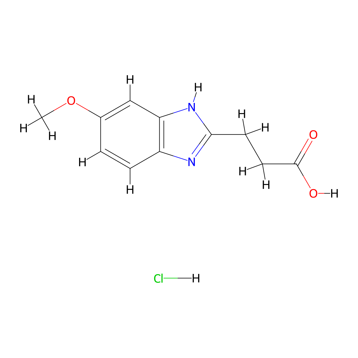 3-(6-Methoxy-1H-benzoimidazol-2-YL)-propionic acid hydrochloride molecular structure, CAS 1185299-60-8