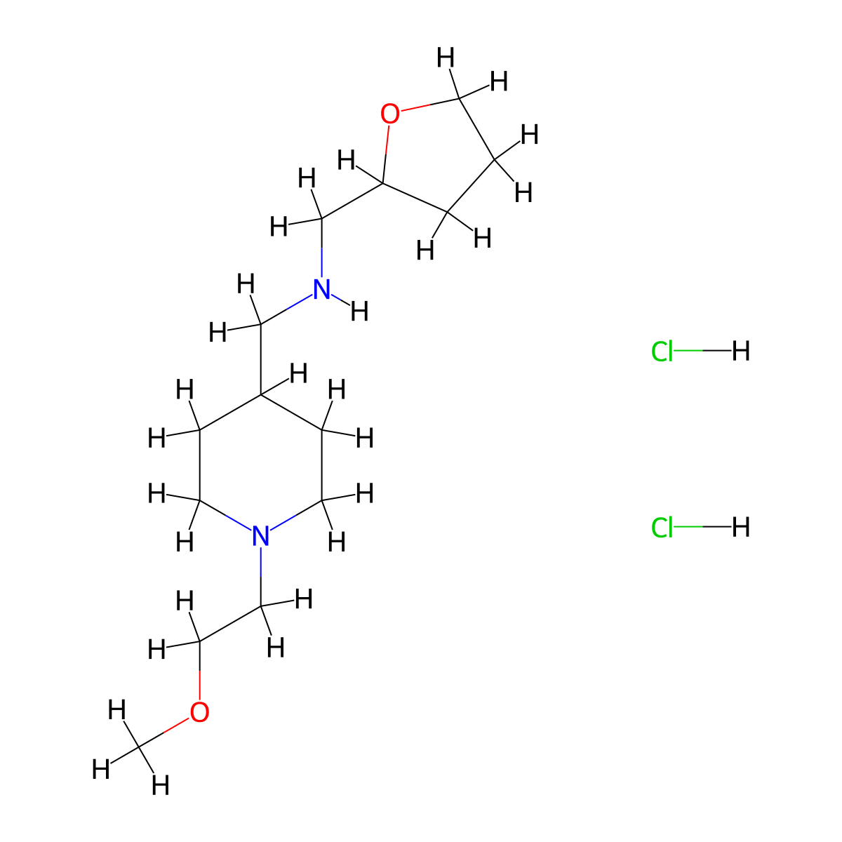 {[1-(2-Methoxyethyl)piperidin-4-yl]methyl}(tetrahy-drofuran-2-ylmethyl)amine dihydrochloride molecular structure, CAS 1185299-61-9