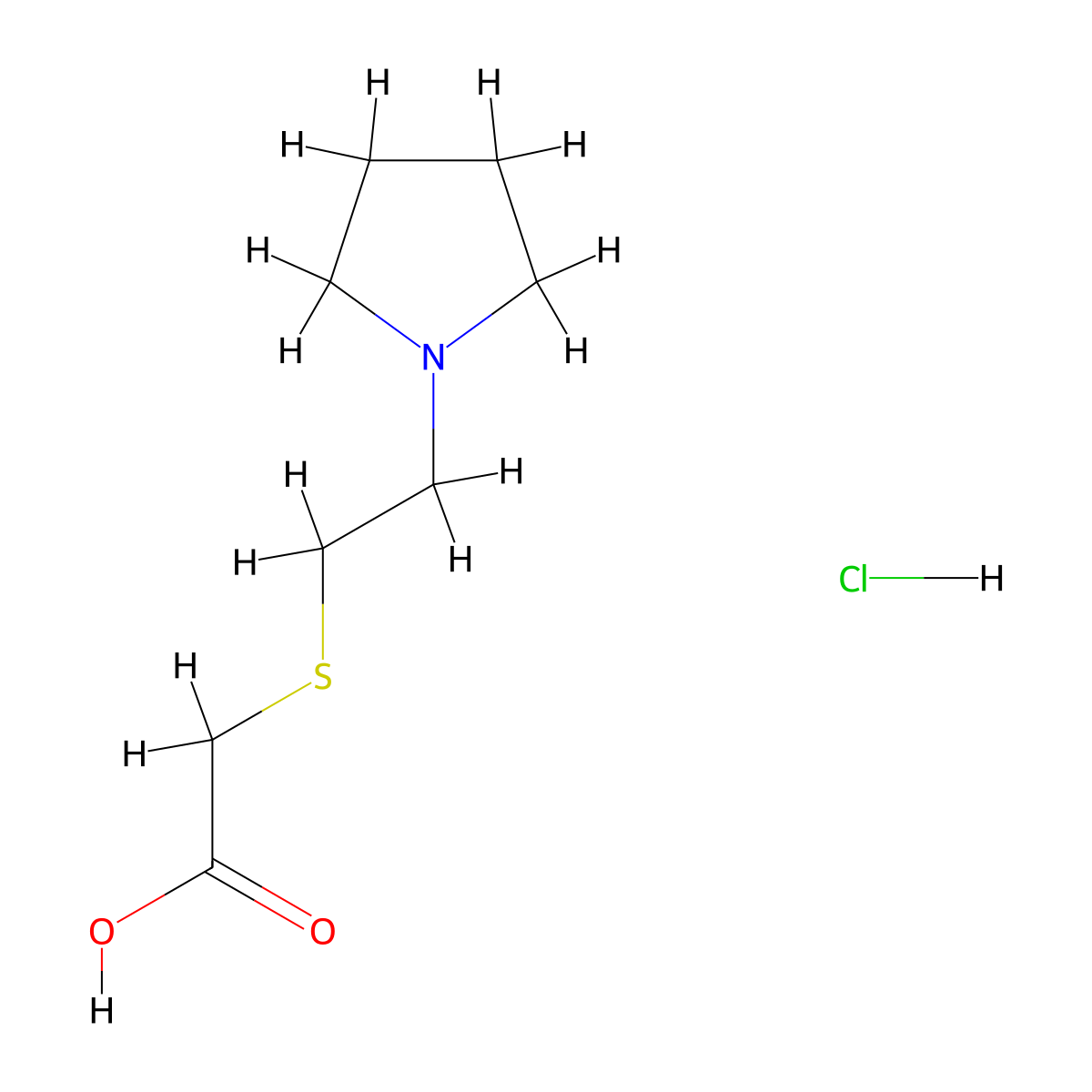 [(2-Pyrrolidin-1-ylethyl)thio]acetic acid hydrochloride molecular structure, CAS 1185299-63-1