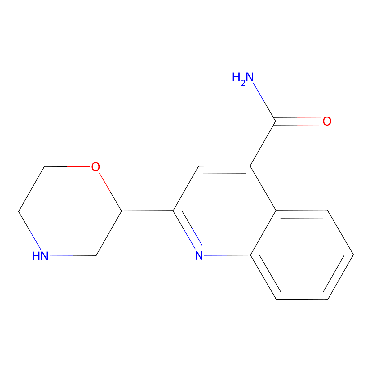 2-(Morpholin-2-yl)quinoline-4-carboxamide molecular structure, CAS 1185299-65-3