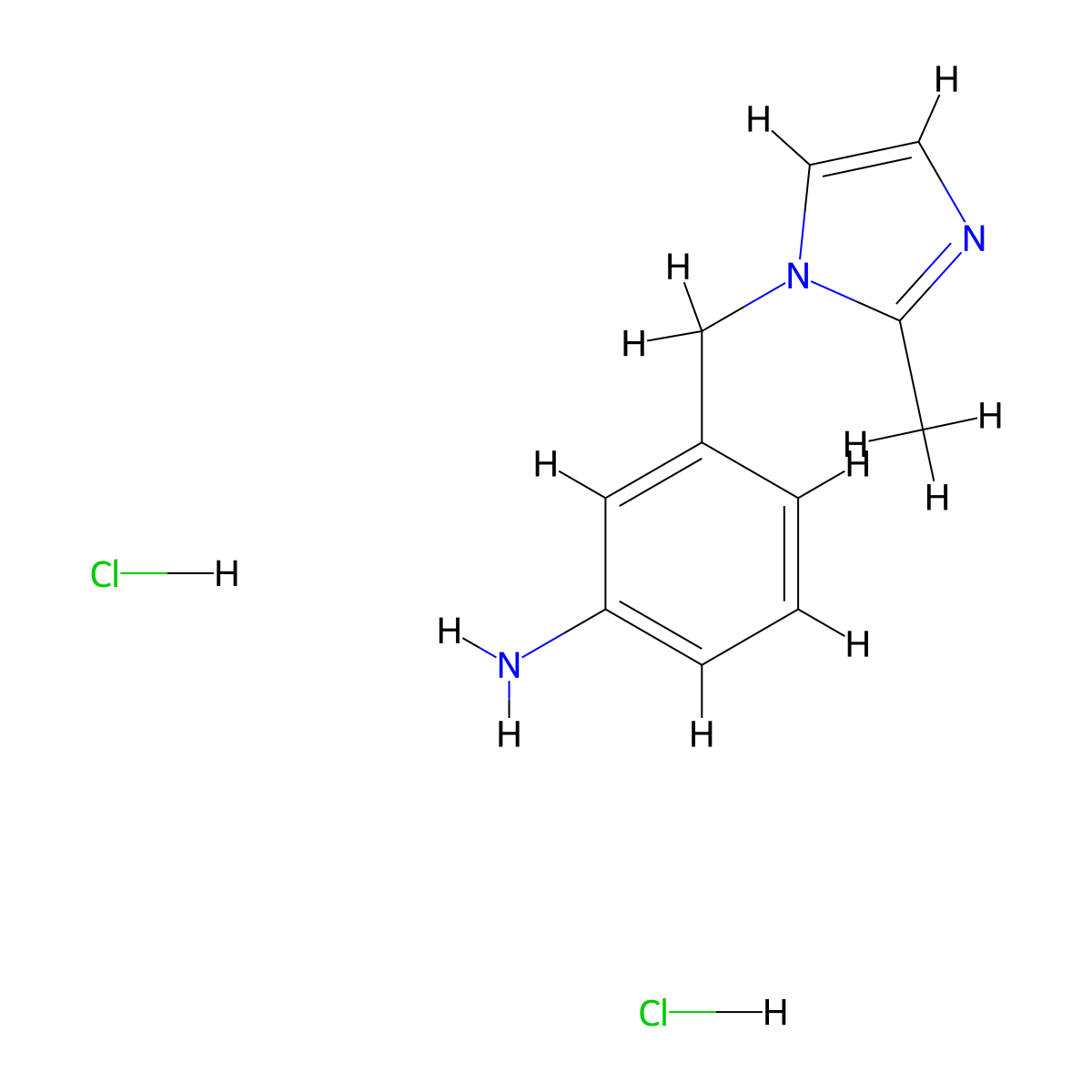 3-[(2-methyl-1H-imidazol-1-yl)methyl]aniline dihydrochloride molecular structure, CAS 1185299-68-6
