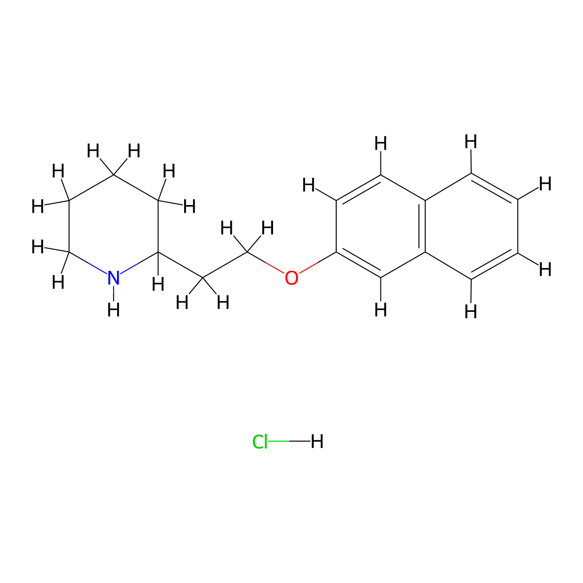 2-[2-(2-Naphthyloxy)ethyl]piperidine hydrochloride molecular structure, CAS 1185299-69-7