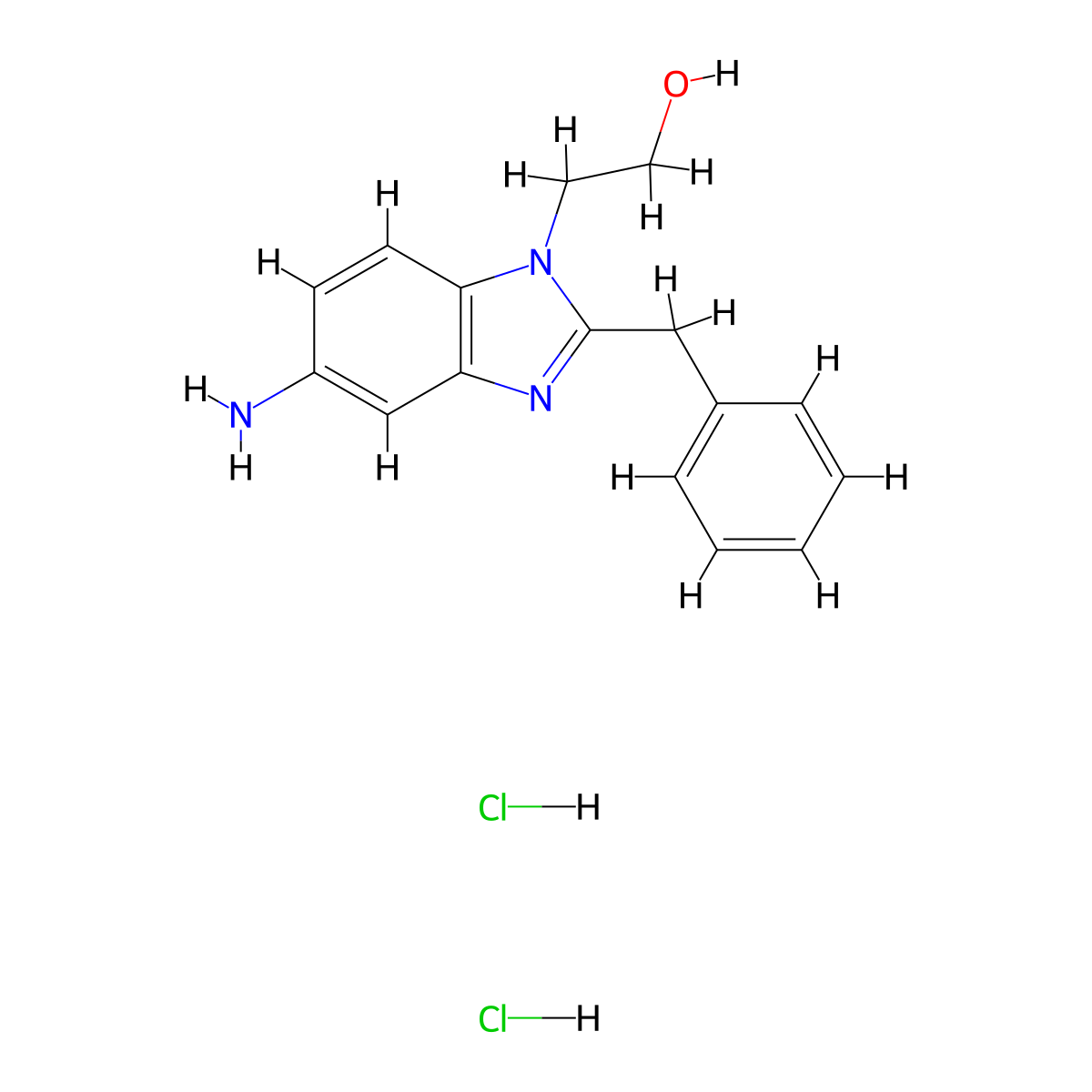 2-(5-Amino-2-benzyl-benzoimidazol-1-yl)-ethanol dihydrochloride molecular structure, CAS 1185299-75-5