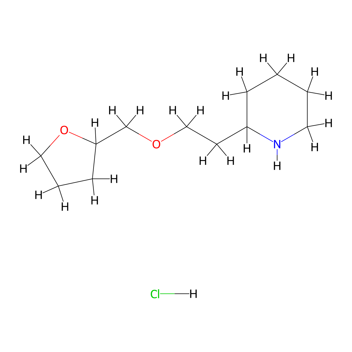 2-[2-(Tetrahydro-2-furanylmethoxy)ethyl]piperidine hydrochloride molecular structure, CAS 1185299-76-6