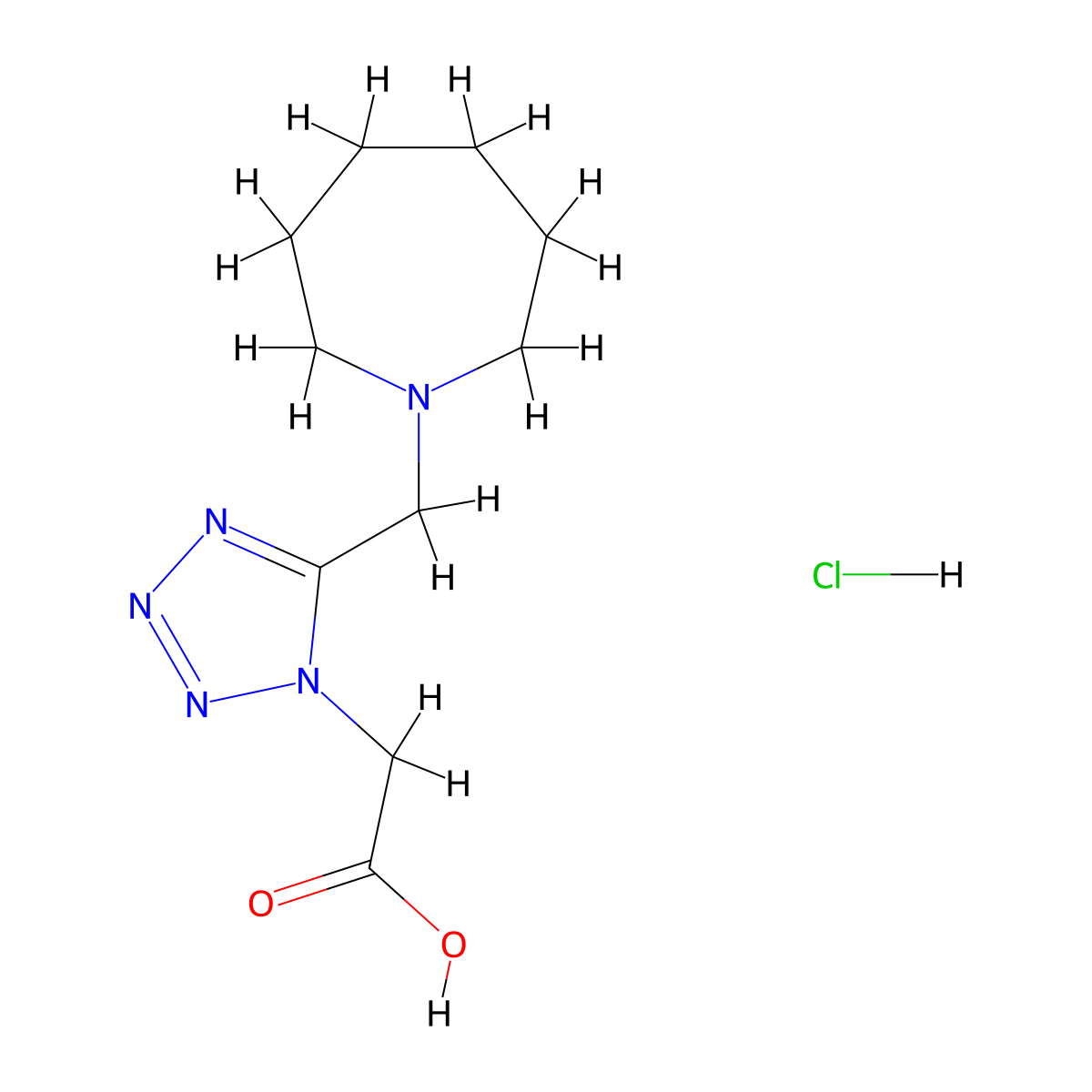 [5-(Azepan-1-ylmethyl)-1H-tetrazol-1-yl]-acetic acid hydrochloride molecular structure, CAS 1185299-78-8