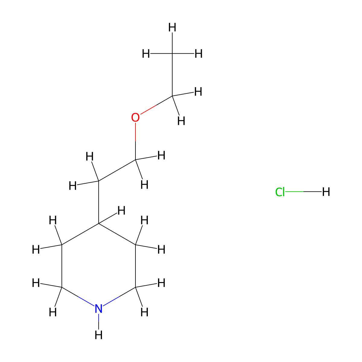 4-(2-Ethoxyethyl)piperidine hydrochloride molecular structure, CAS 1185299-81-3