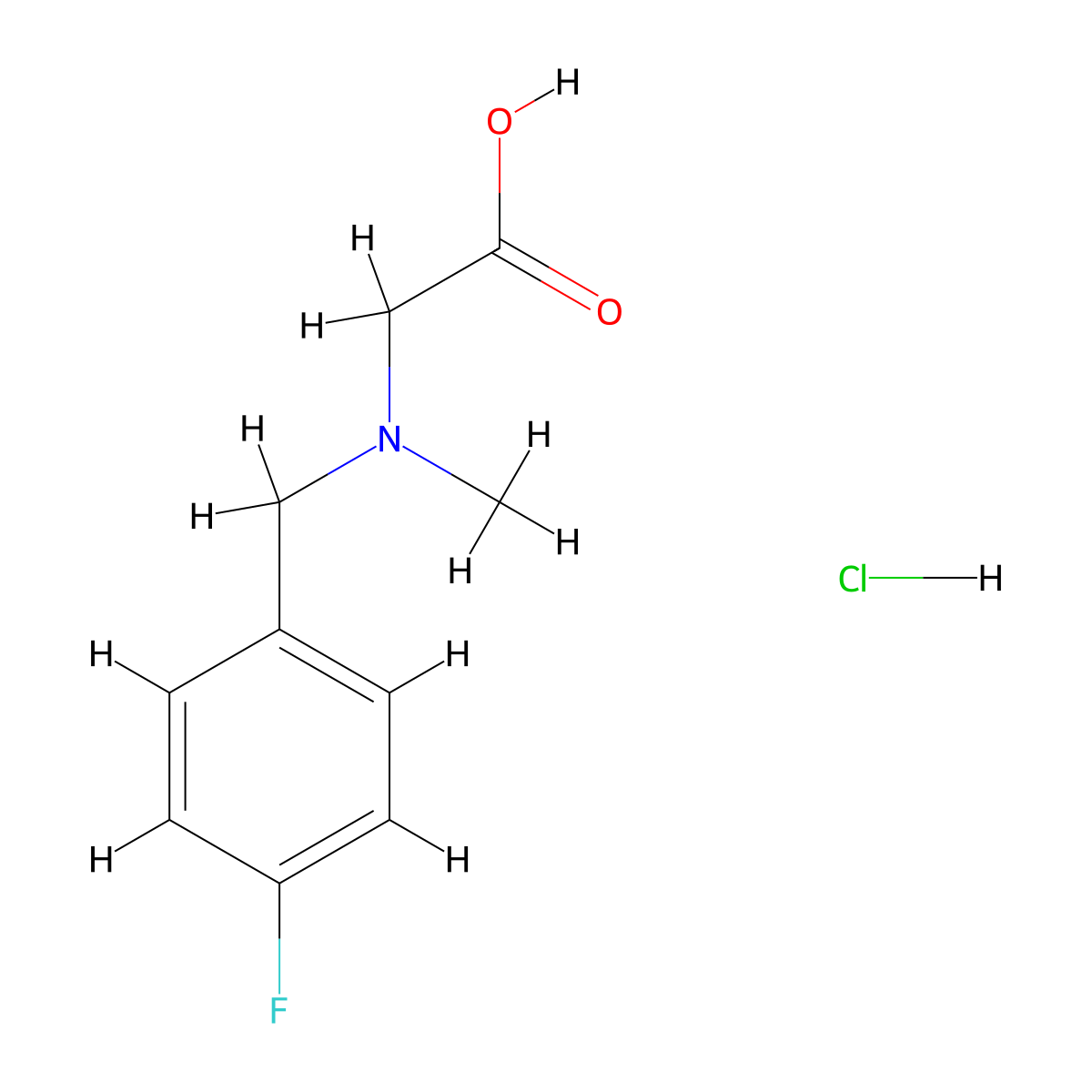N-(4-Fluorobenzyl)-N-methylglycine hydrochloride molecular structure, CAS 1185299-93-7