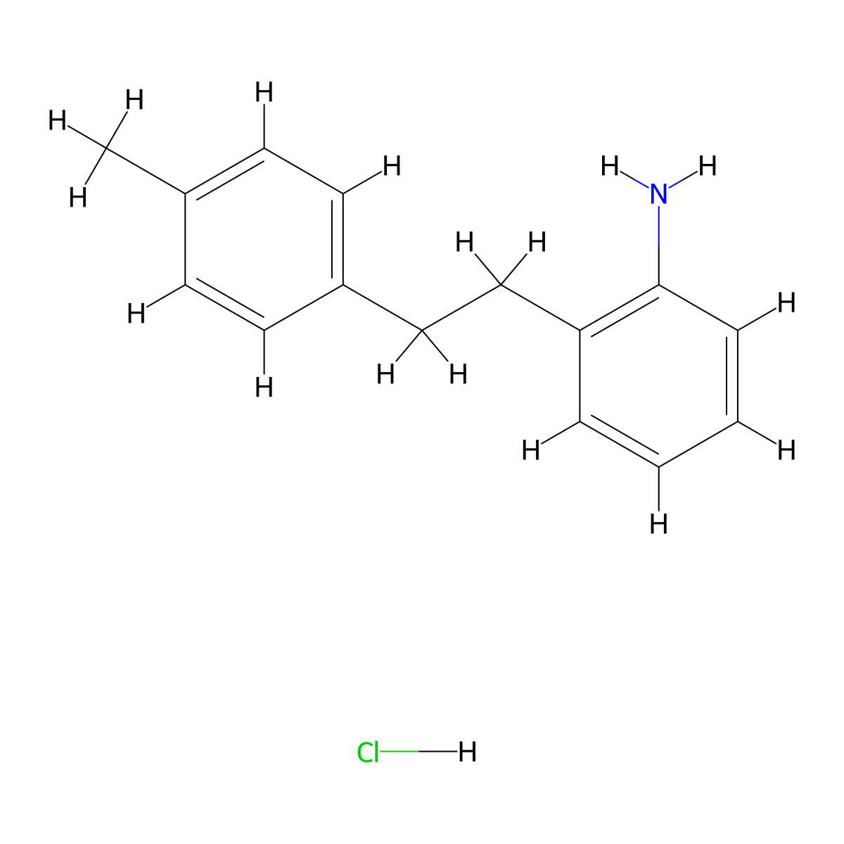{2-[2-(4-Methylphenyl)ethyl]phenyl}amine hydrochloride molecular structure, CAS 1185299-97-1