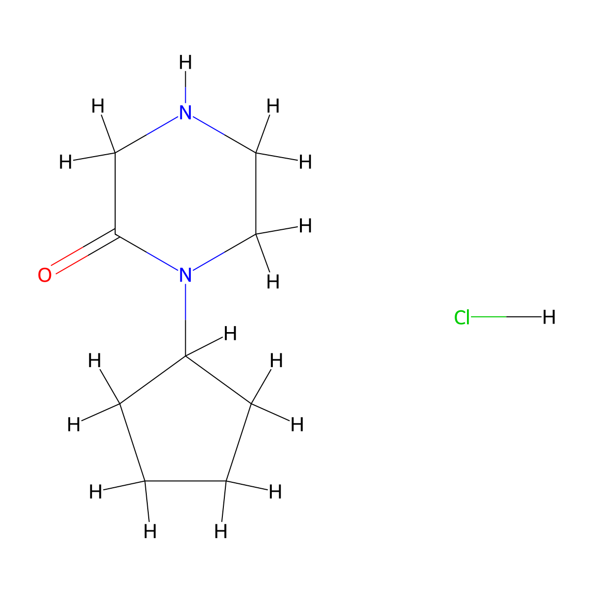 1-Cyclopentyl-piperazin-2-one hydrochloride molecular structure, CAS 1185300-00-8