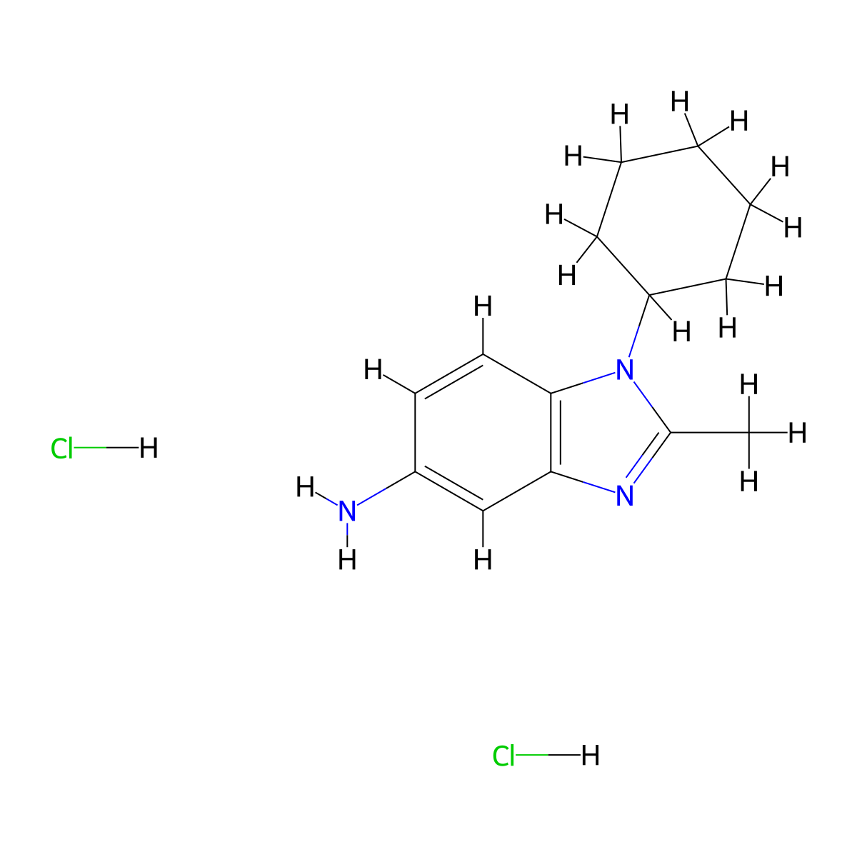 1-Cyclohexyl-2-methyl-1h-benzoimidazol-5-ylamine dihydrochloride molecular structure, CAS 1185300-01-9