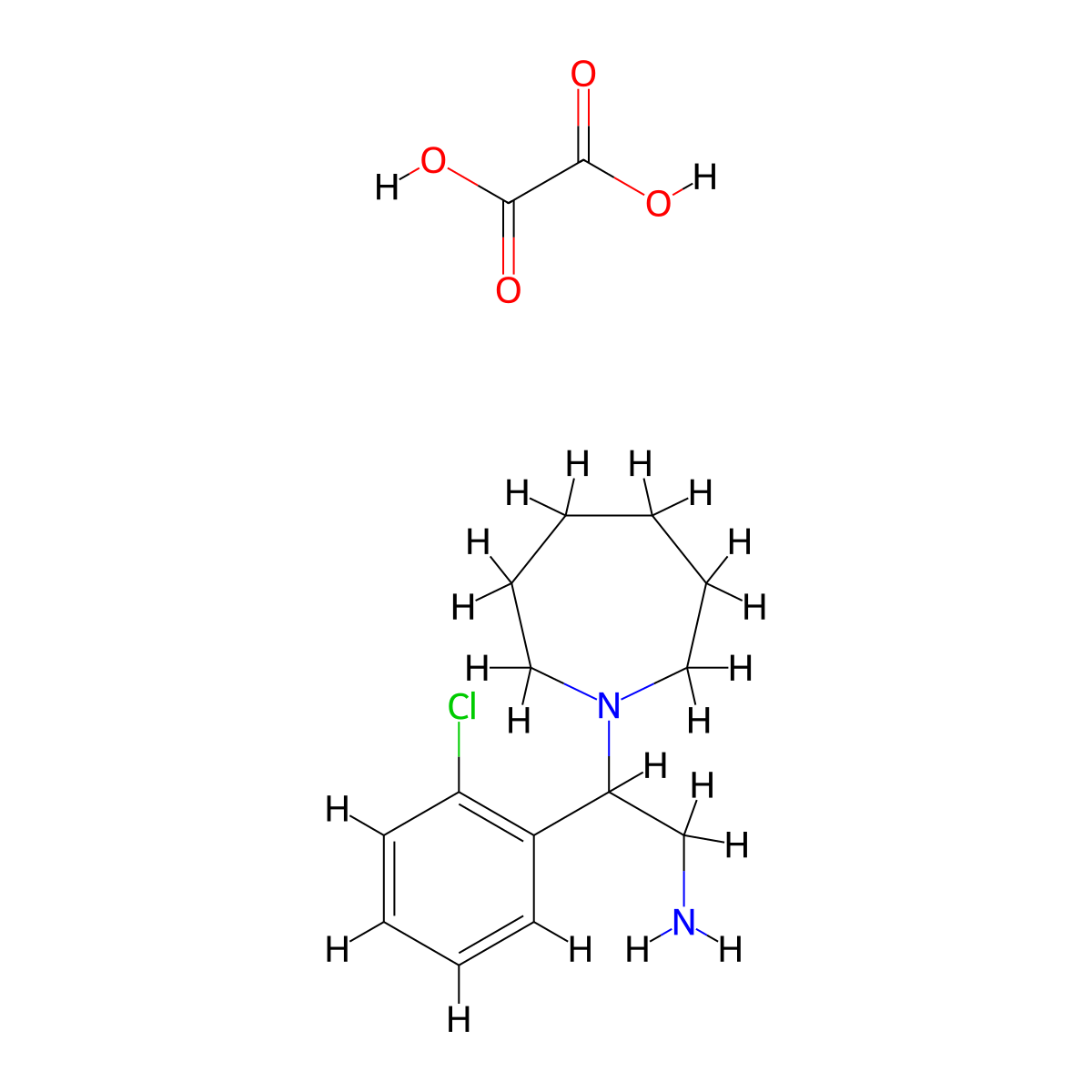2-(Azepan-1-yl)-2-(2-chlorophenyl)ethanamine oxalate molecular structure, CAS 1185300-14-4