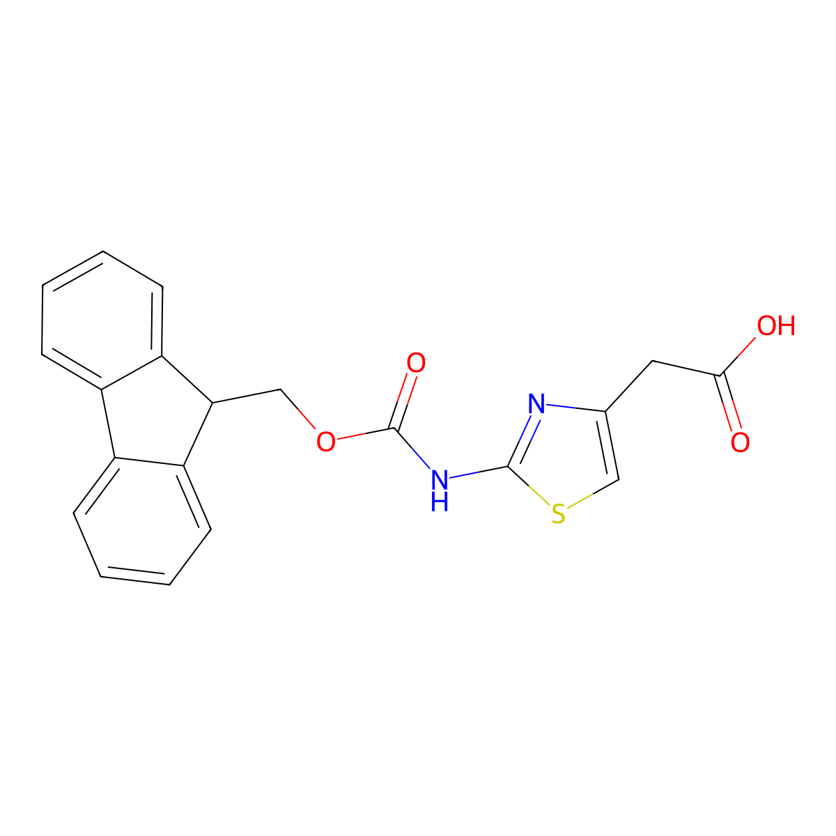 Fmoc-2-aminothiazole-4-acetic acid molecular structure, CAS 1185300-16-6
