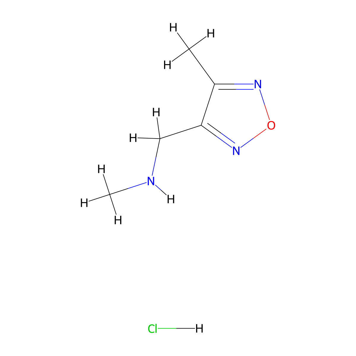 Methyl-(4-methyl-furazan-3-ylmethyl)-amine hydrochloride molecular structure, CAS 1185300-17-7