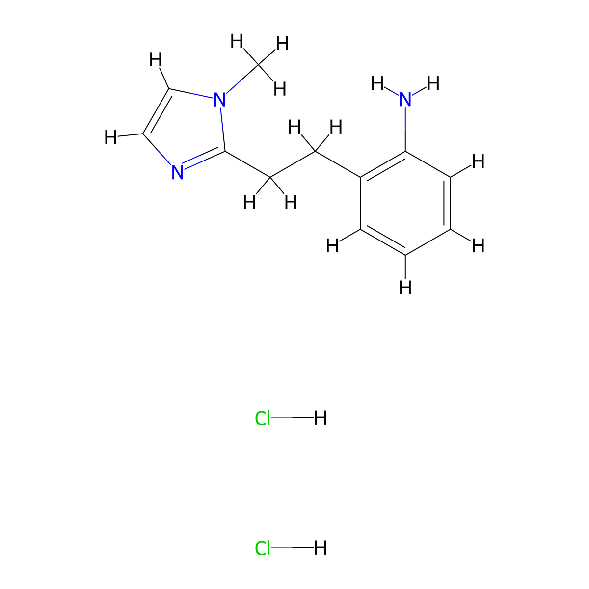 {2-[2-(1-Methyl-1H-imidazol-2-YL)ethyl]phenyl}-amine dihydrochloride molecular structure, CAS 1185300-19-9