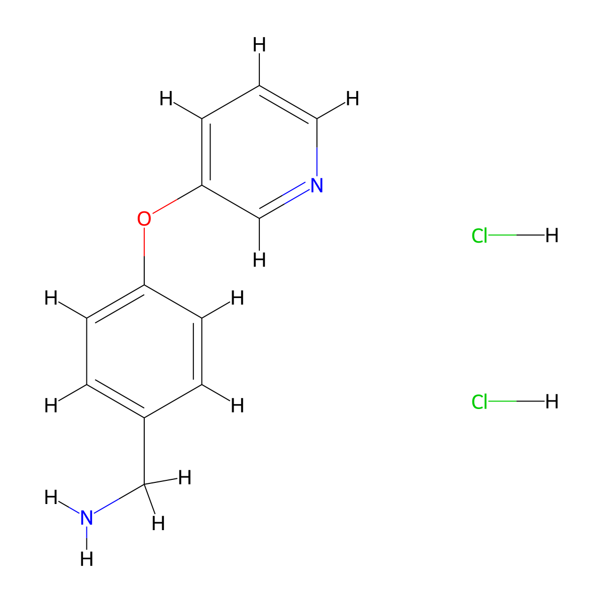 1-(4-(Pyridin-3-yloxy)phenyl)methanamine dihydrochloride molecular structure, CAS 1185300-26-8