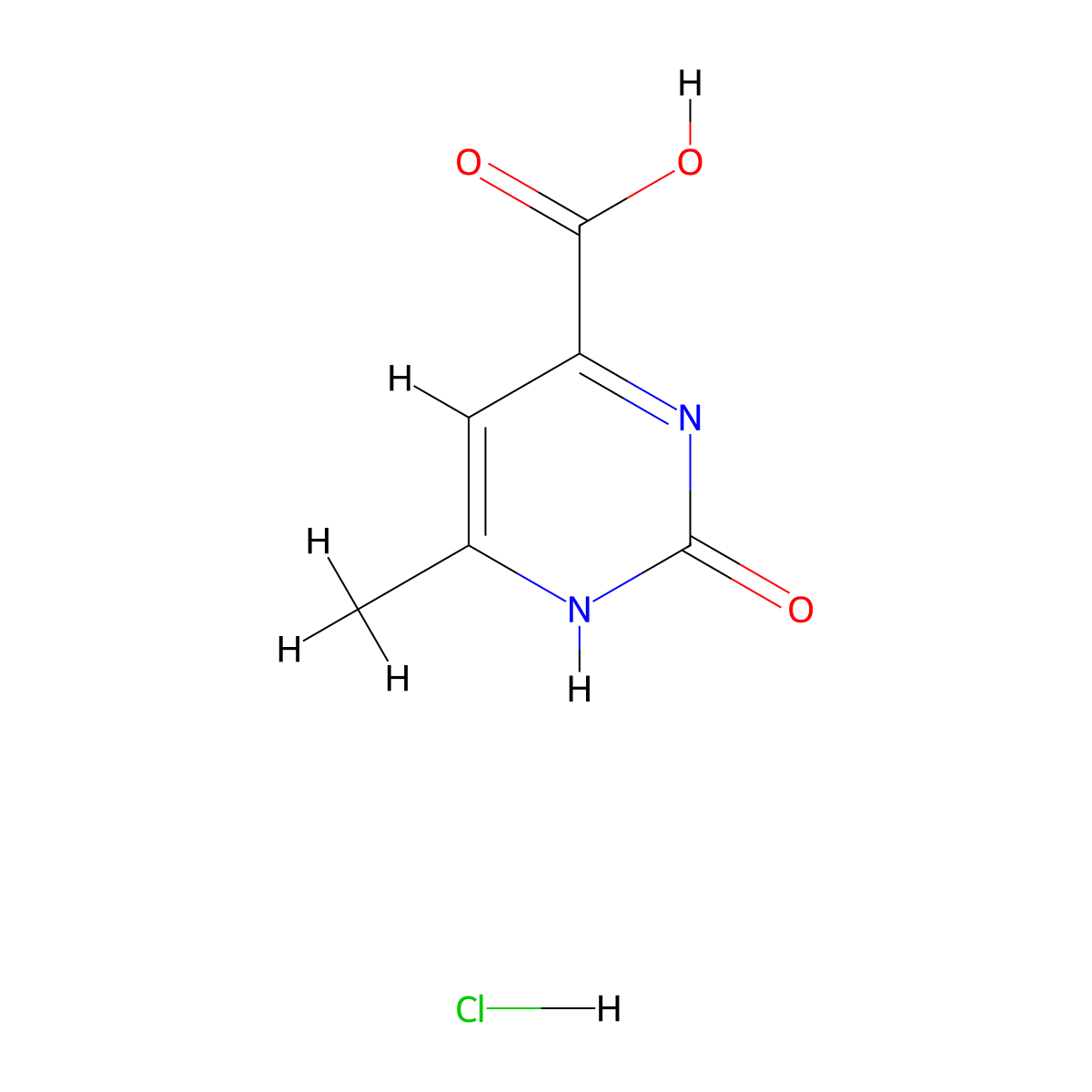 2-Hydroxy-6-methylpyrimidine-4-carboxylic acid hydrochloride molecular structure, CAS 1185300-30-4
