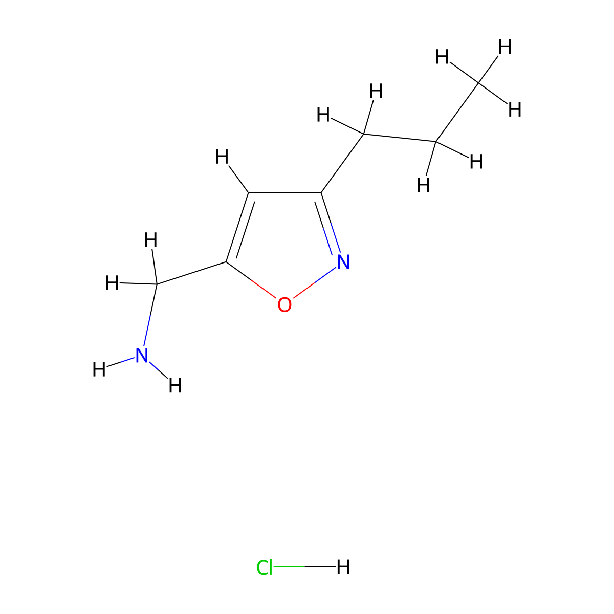 (3-Propyl-1,2-oxazol-5-yl)methanamine hydrochloride molecular structure, CAS 1185300-37-1