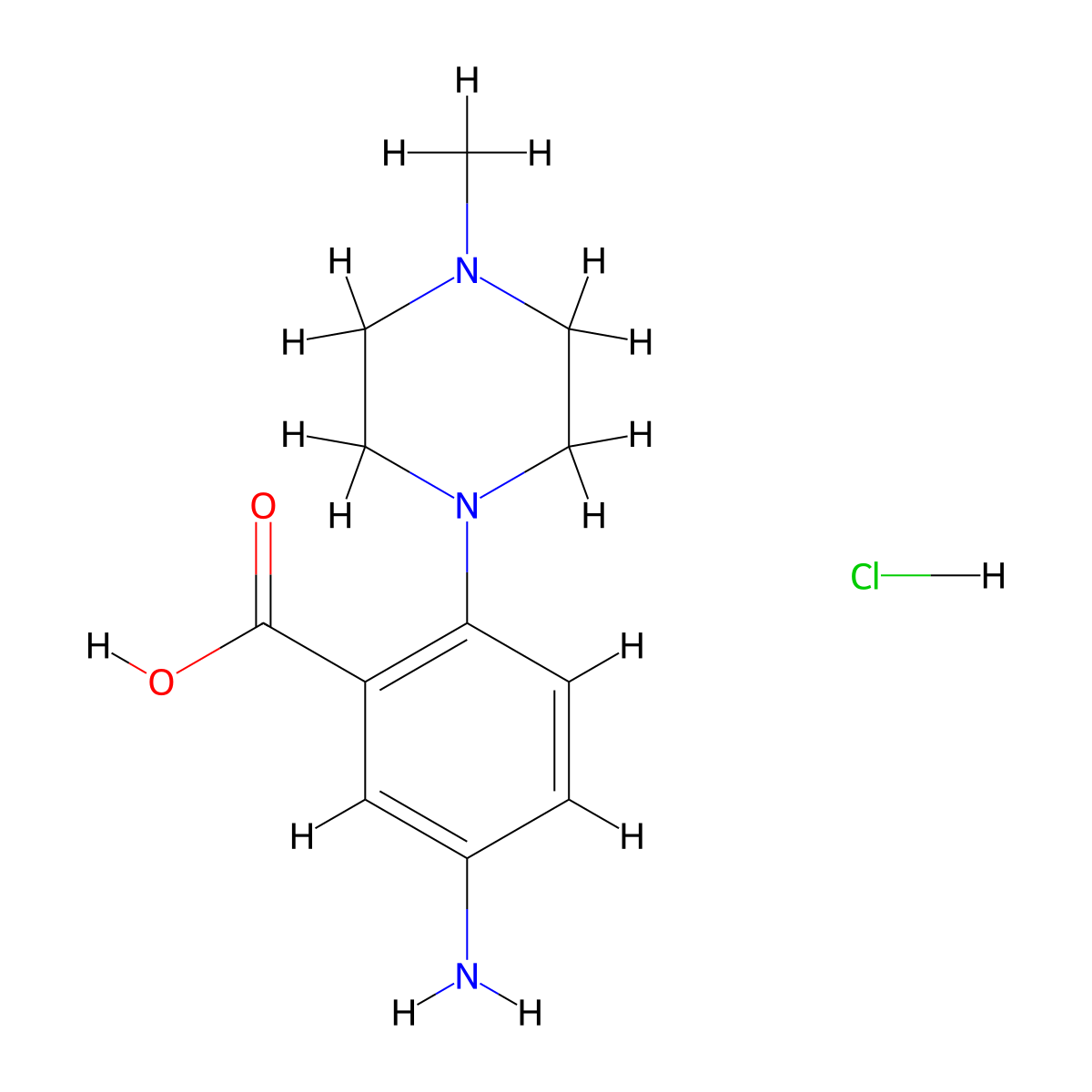 5-Amino-2-(4-methyl-piperazin-1-YL)-benzoic acid hydrochloride molecular structure, CAS 1185300-38-2