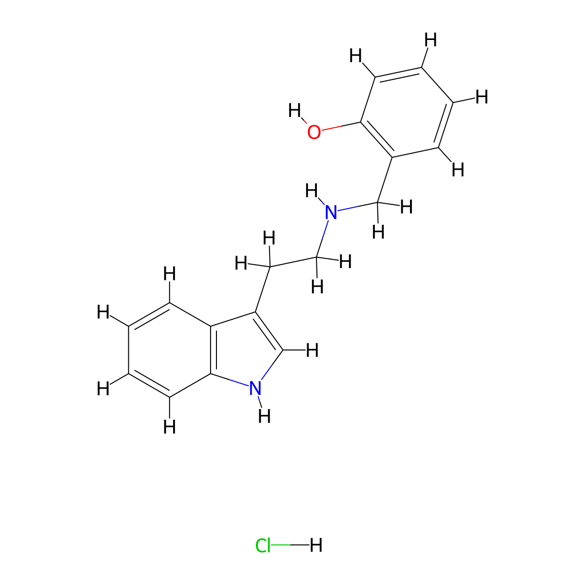 2-{[2-(1H-Indol-3-yl)-ethylamino]-methyl}-phenol hydrochloride molecular structure, CAS 1185300-43-9