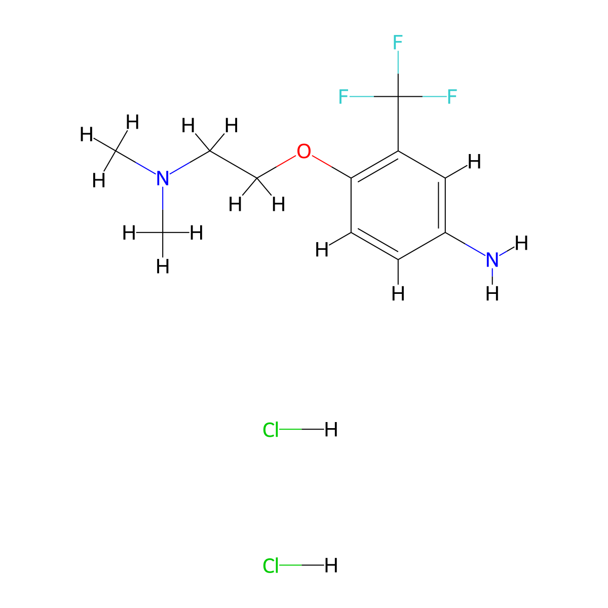 N-{2-[4-Amino-2-(trifluoromethyl)phenoxy]ethyl}-N,N-dimethylamine dihydrochloride molecular structure, CAS 1185300-44-0