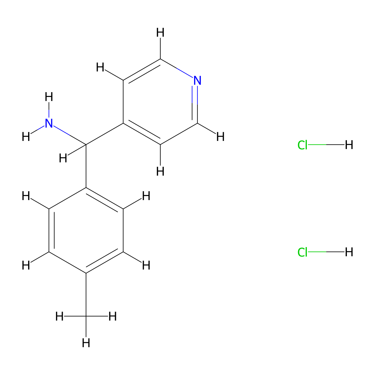 [(4-Methylphenyl)(4-pyridinyl)methyl]amine dihydrochloride molecular structure, CAS 1185300-46-2
