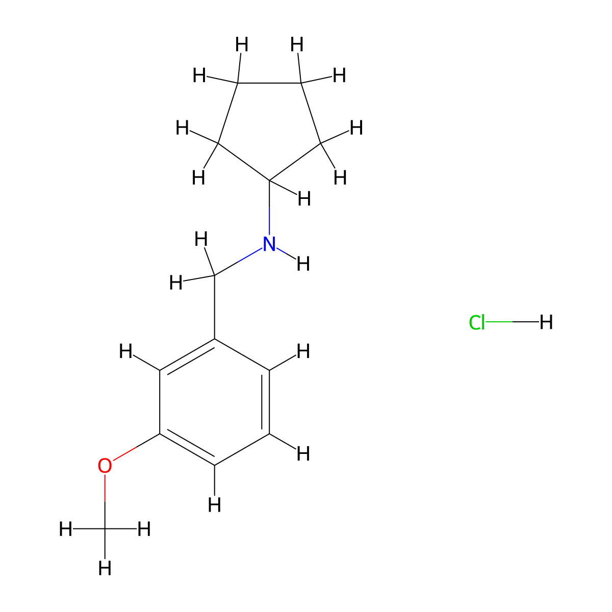 Cyclopentyl-(3-methoxy-benzyl)-amine hydrochloride molecular structure, CAS 1185300-49-5