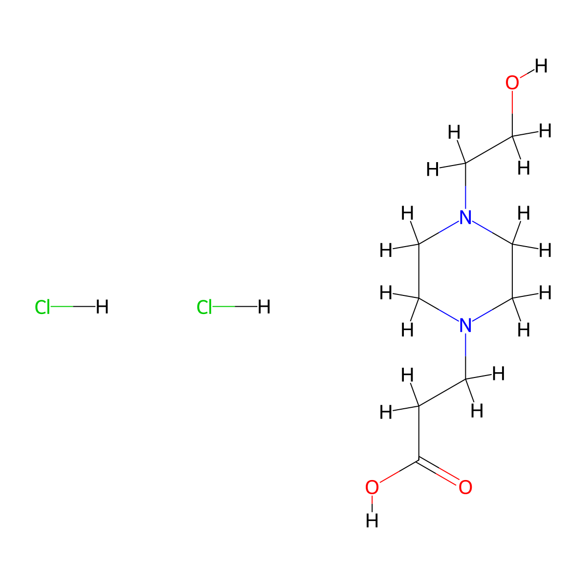 3-[4-(2-Hydroxy-ethyl)-piperazin-1-YL]-propionic acid dihydrochloride molecular structure, CAS 1185300-58-6