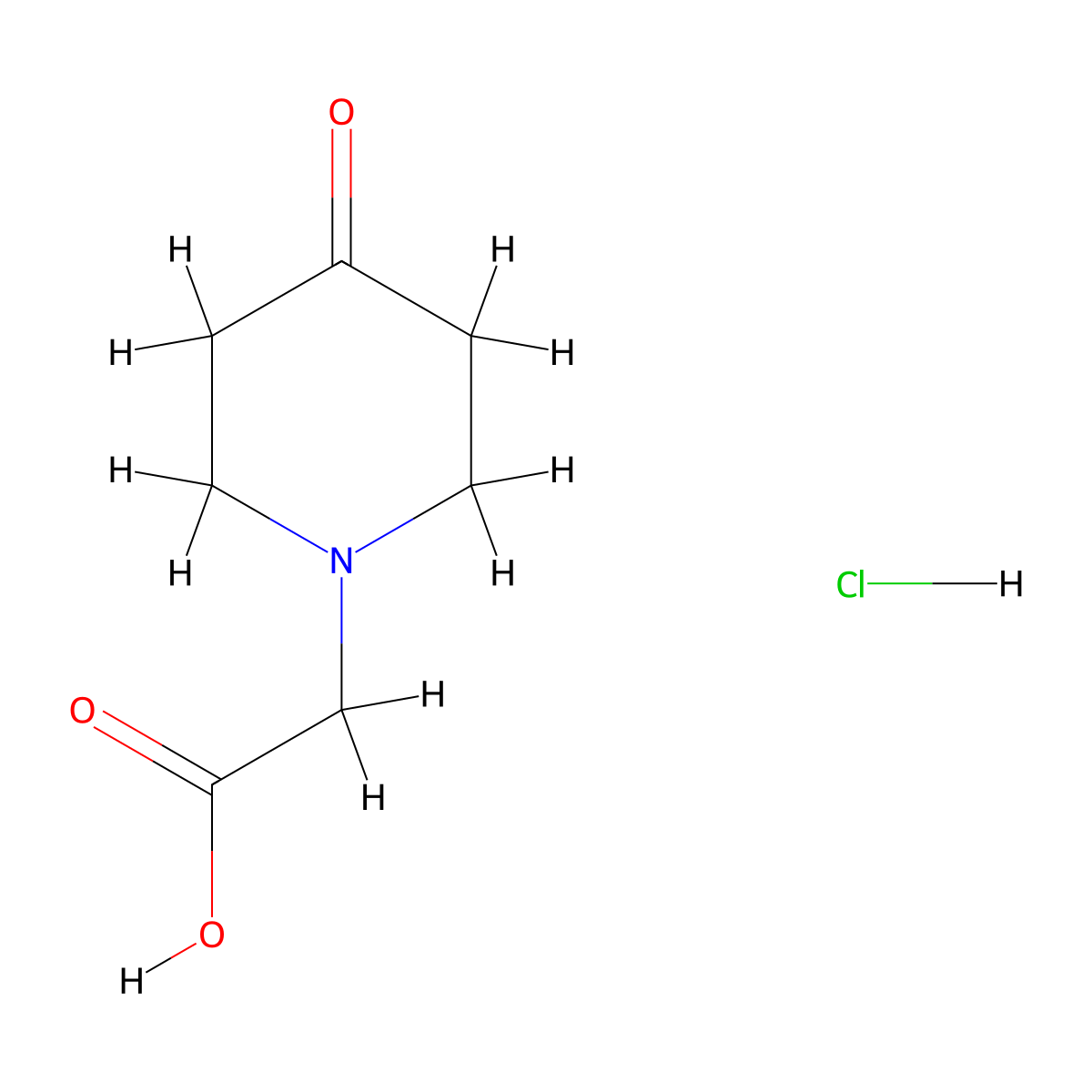 (4-Oxo-piperidin-1-YL)-acetic acid hydrochloride molecular structure, CAS 1185300-59-7