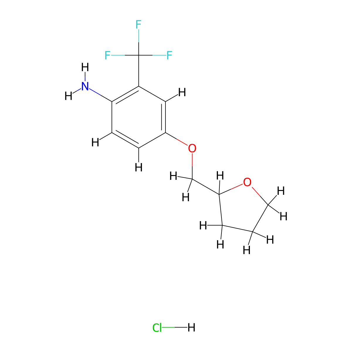 4-(Tetrahydro-2-furanylmethoxy)-2-(trifluoromethyl)aniline hydrochloride molecular structure, CAS 1185300-61-1