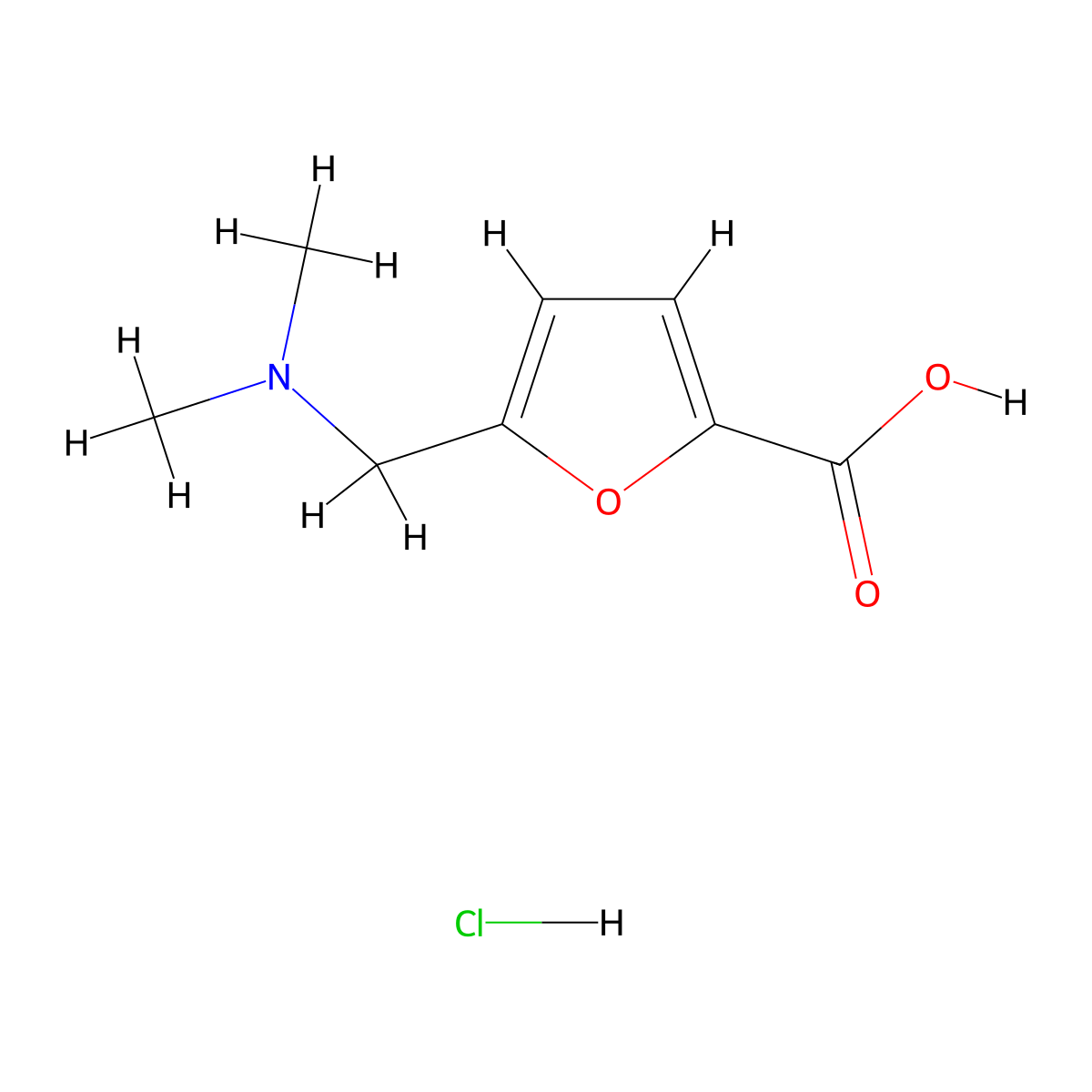5-((Dimethylamino)methyl)furan-2-carboxylic acid hydrochloride molecular structure, CAS 1185300-64-4