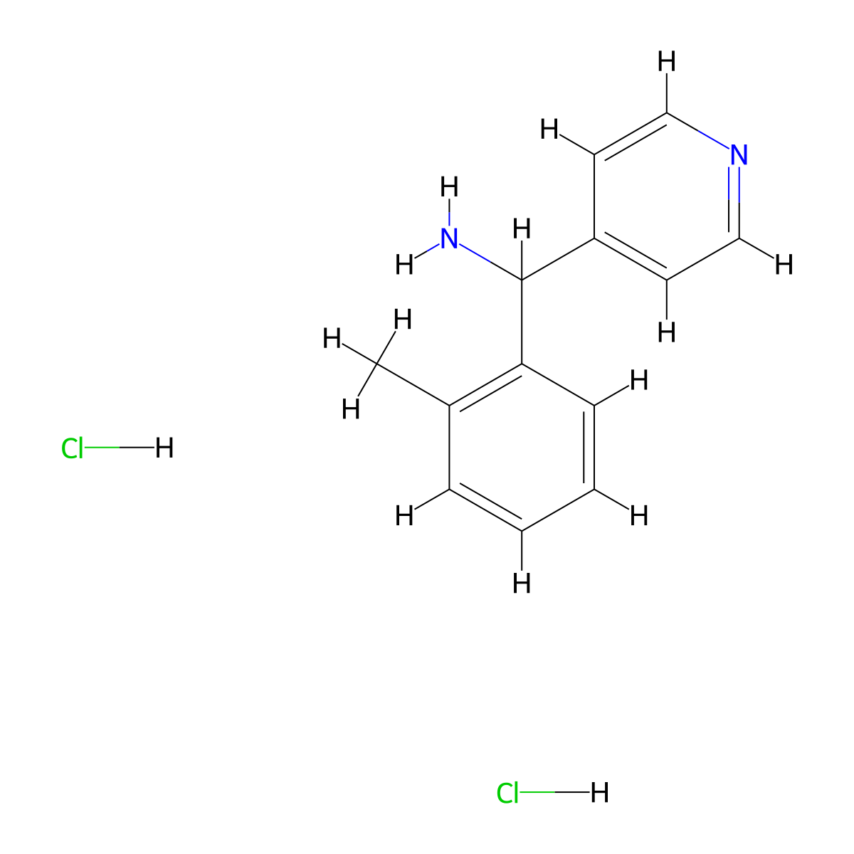 [(2-Methylphenyl)(4-pyridinyl)methyl]amine dihydrochloride molecular structure, CAS 1185300-66-6