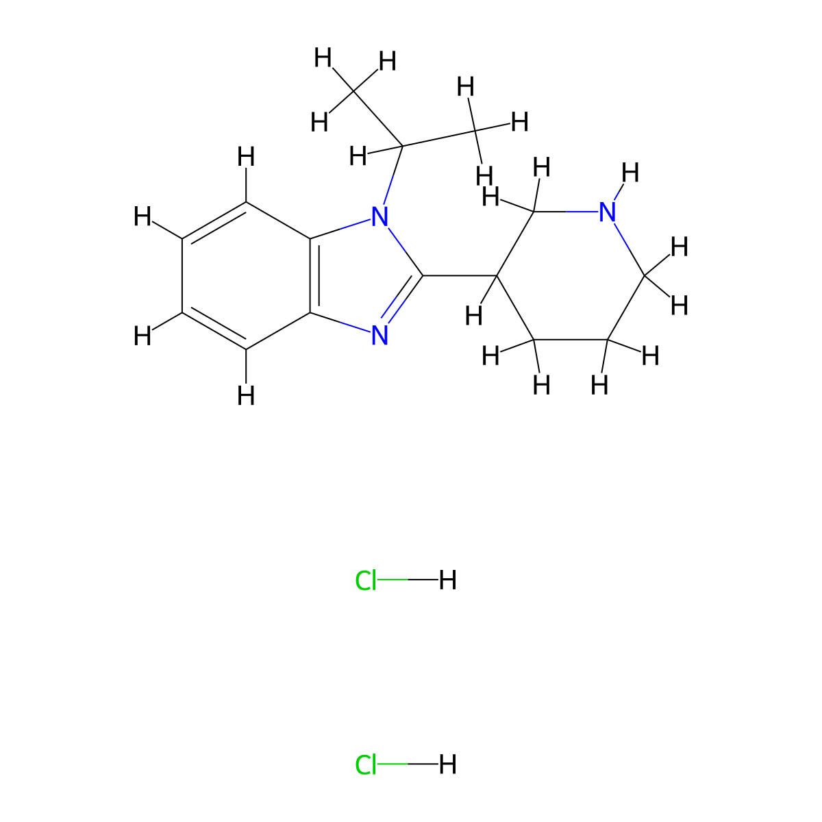 2-(piperidin-3-yl)-1-(propan-2-yl)-1H-1,3-benzodiazole dihydrochloride molecular structure, CAS 1185300-76-8