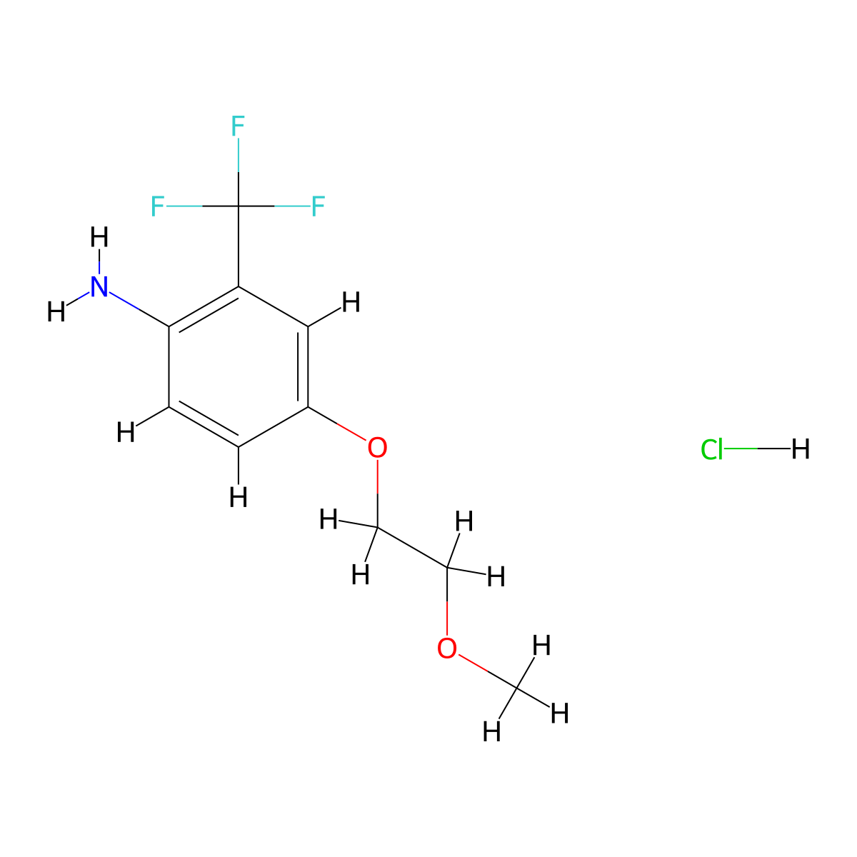 4-(2-Methoxyethoxy)-2-(trifluoromethyl)aniline hydrochloride molecular structure, CAS 1185300-81-5